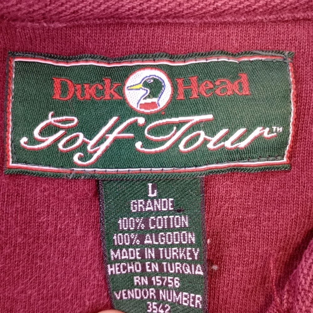 Vintage Duck Head Tour Men's Large Polo Shirt Burgundy Golf Logo size Large - Picture 3 of 8